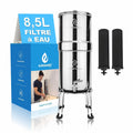 Robinet de cuisine, 8,5 L, acier inoxydable, Système de Filtration d'eau en Acier Inoxydable 304, 2 filtres à Charbon Actif