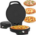Four électrique à pizza, 32 Cm, revêtement antiadhésif, 2 zones de température, noir, Chauffage Double Face/antiadhésif