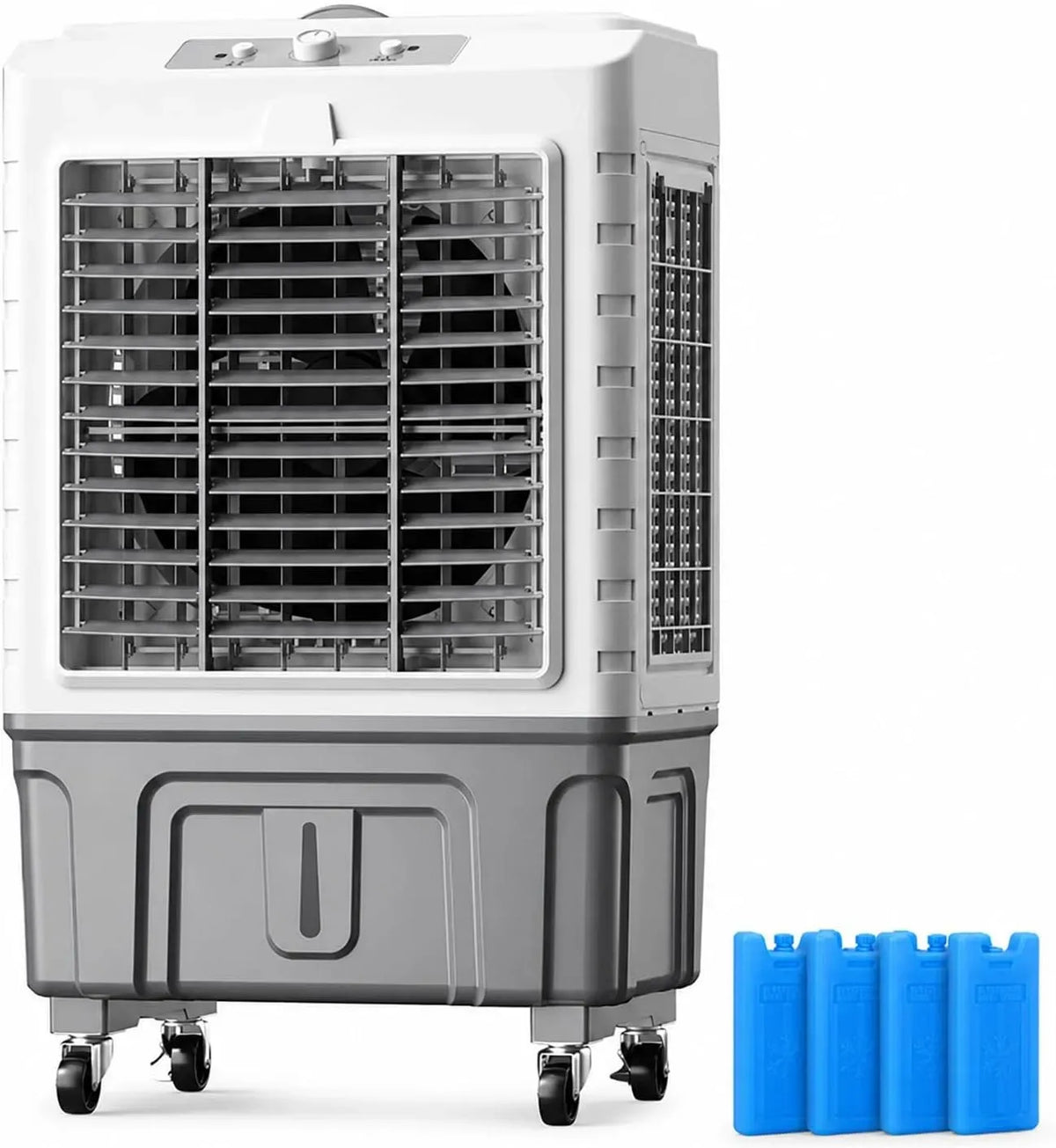 Rafraîchisseur d'air, 55 L, portable, industriel, 3 vitesses, Double Système de Remplissage 55 L, 3 Vitesses de Ventilation