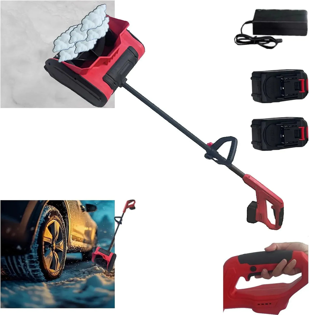 Brosse, 15 cm, 21 V, 32 cm, Hooha Pelle à neige électrique avec poignée supplémentaire