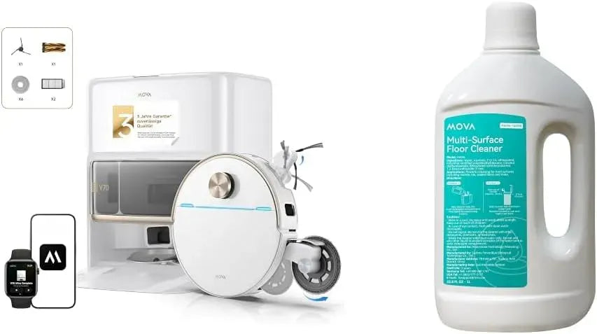 Robot aspirateur V70, 15 N & 300 TR/Min, 40000 Pa, franchissement 9 cm